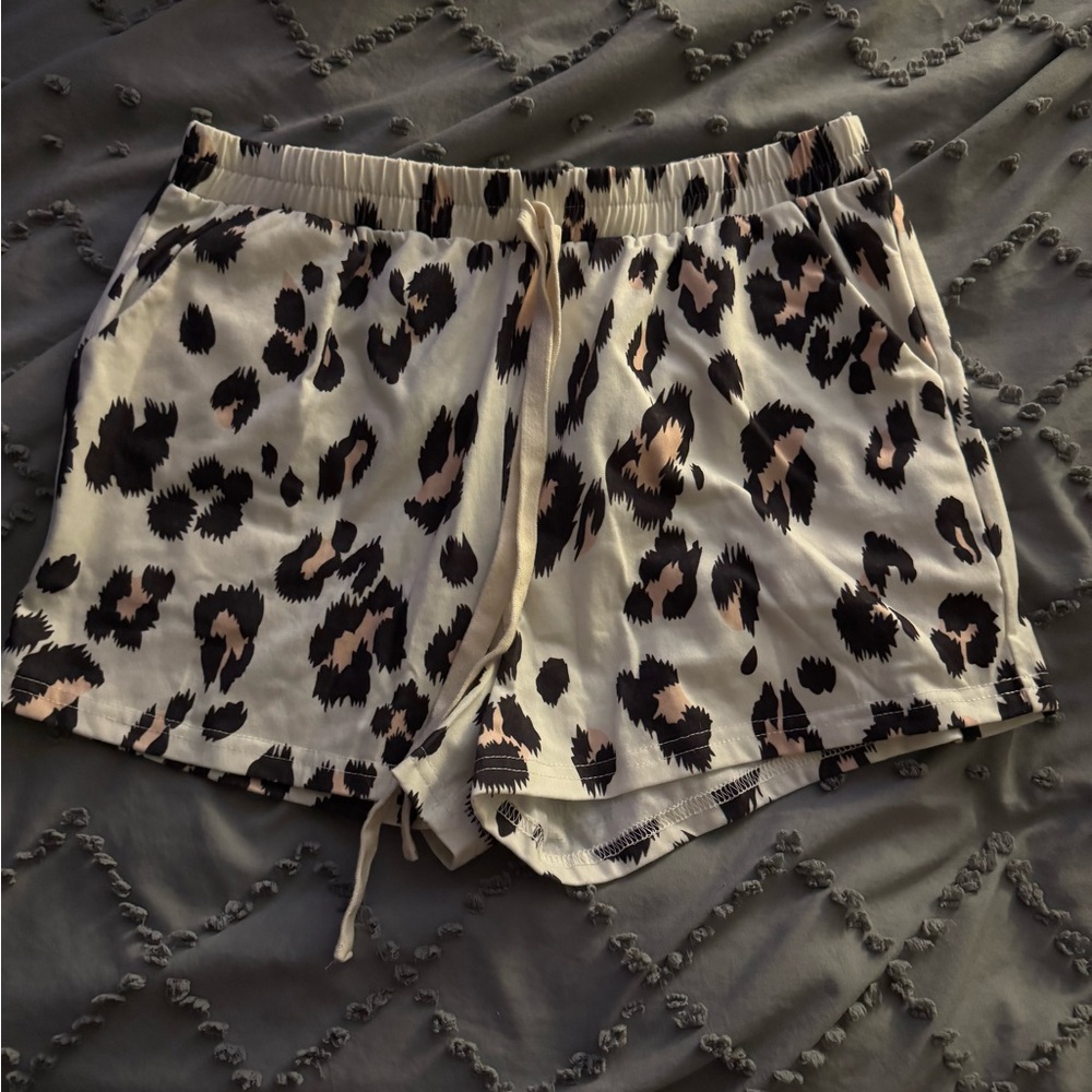 Leopard Print Lounge Shorts